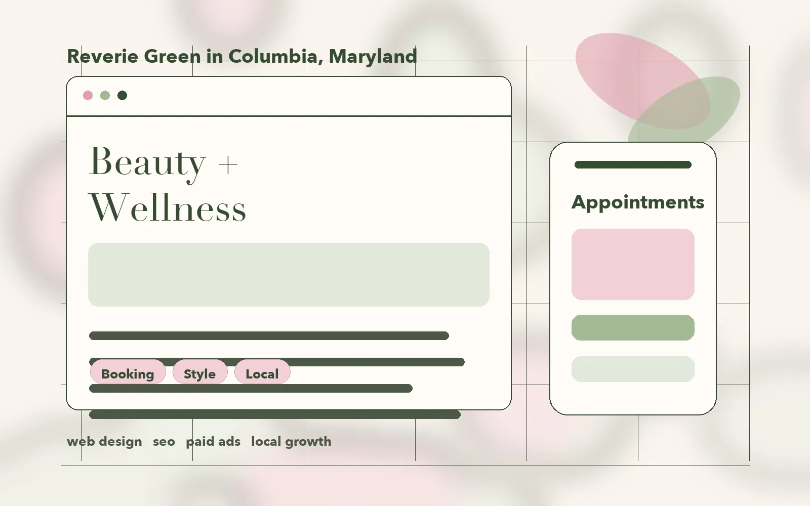 Mobile booking website concept for a wellness business